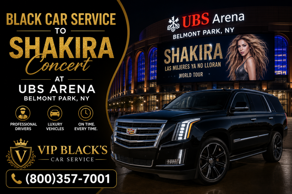 black car service to Shakira concert UBS Arena